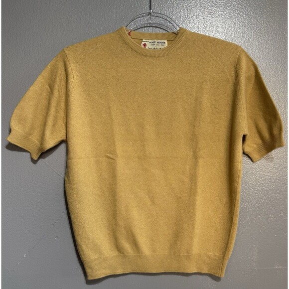 Vintage Woman Pringle of Scotland Yellow  Gold  Sweater Size 38 100% Cashmere - Picture 1 of 6